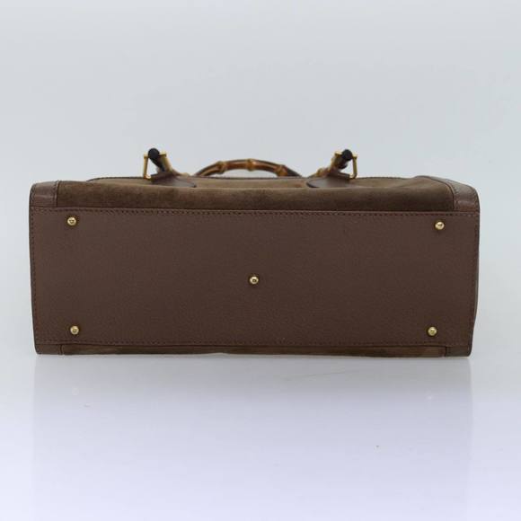 GUCCI Bamboo Tote Bag Suede Brown 002 2853 0260 0 Auth 75116 - Picture 5 of 16